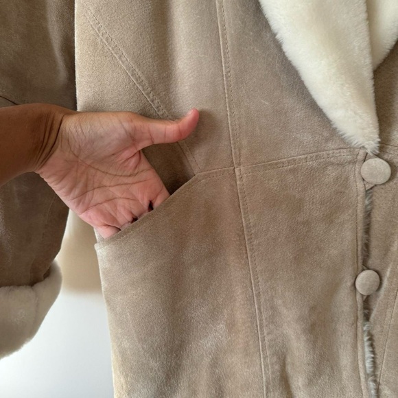 Vintage Suede + Faux Shearling Jacket - Picture 6 of 8